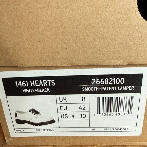 Dr. Martens White Leather Shoes with Black Sheer Laces - Picture 2 of 5